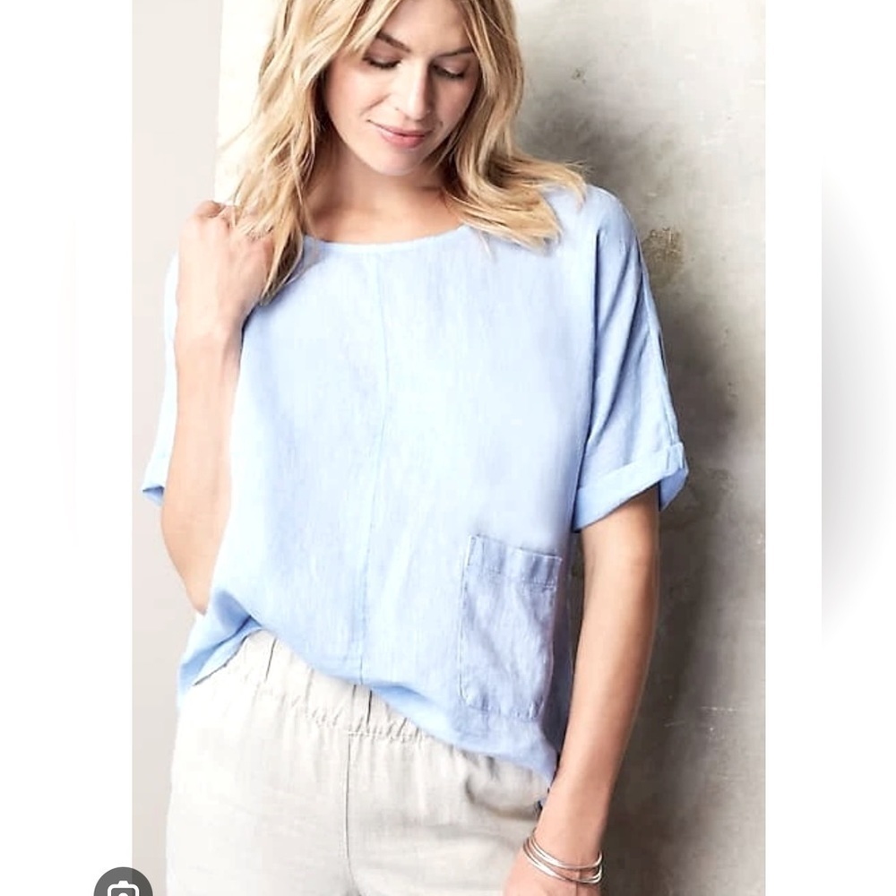 Pure J.Jill linen patch pockets top tunic size XL